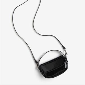 Mini patent black crossbody bag purse